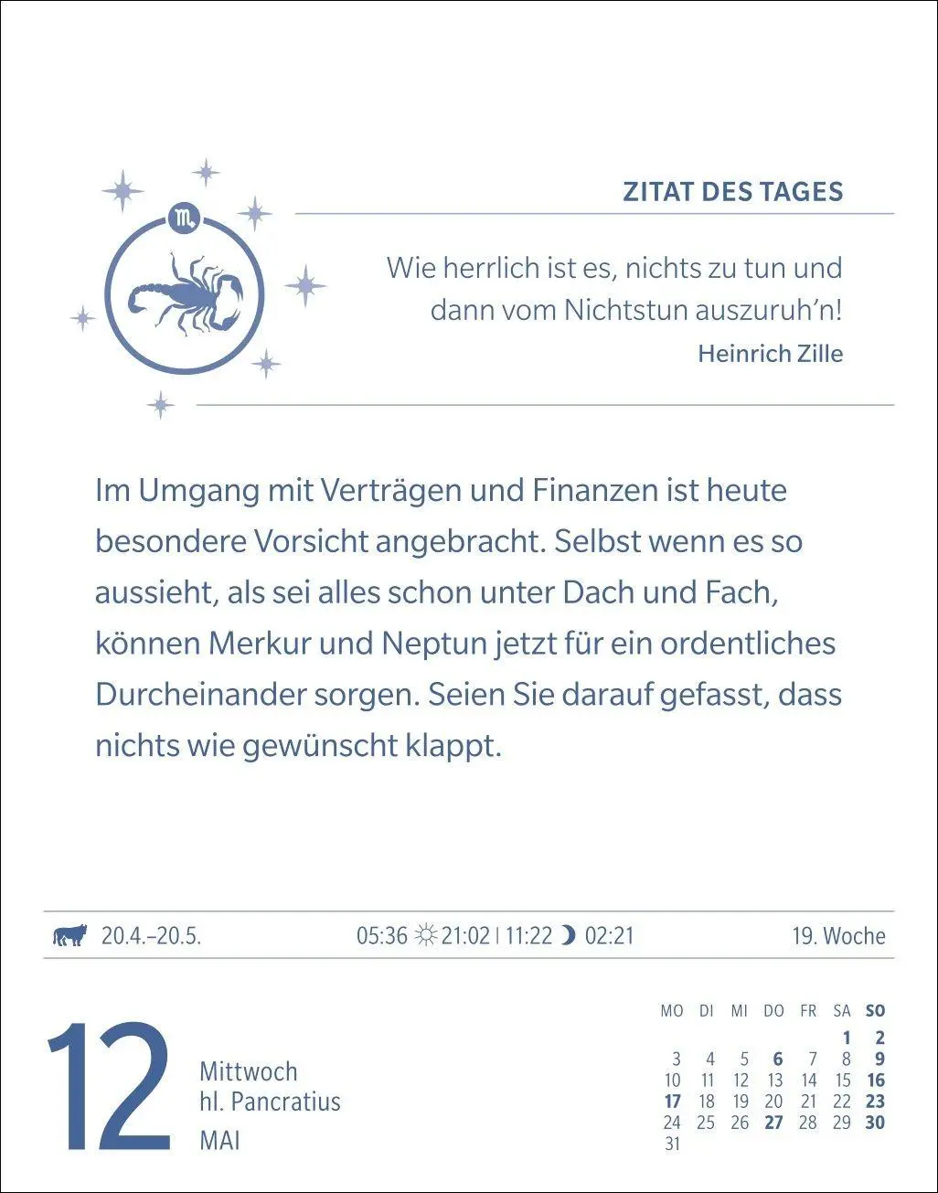 Bild: 9783840038686 | Skorpion Sternzeichenkalender 2027 - Tagesabreißkalender - Ihr...