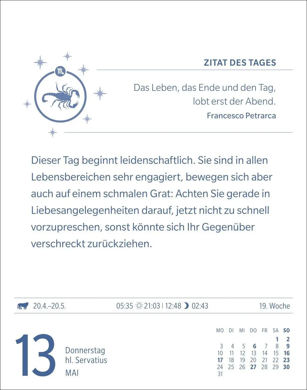 Bild: 9783840038686 | Skorpion Sternzeichenkalender 2027 - Tagesabreißkalender - Ihr...