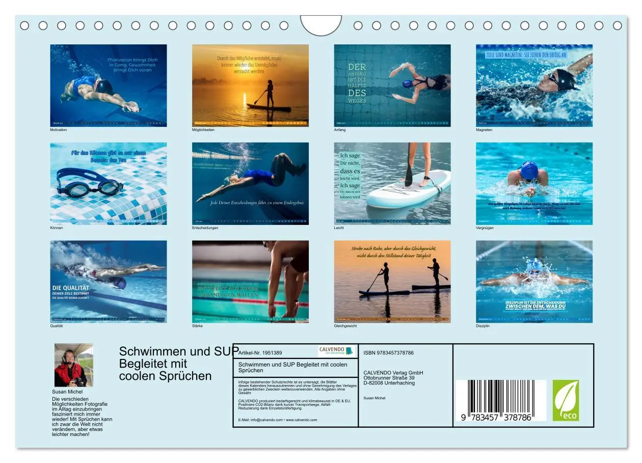 Bild: 9783457378786 | Schwimmen und SUP Begleitet mit coolen Sprüchen (Wandkalender 2026...