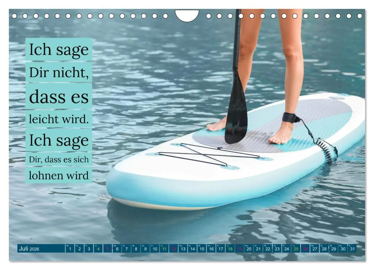 Bild: 9783457378786 | Schwimmen und SUP Begleitet mit coolen Sprüchen (Wandkalender 2026...