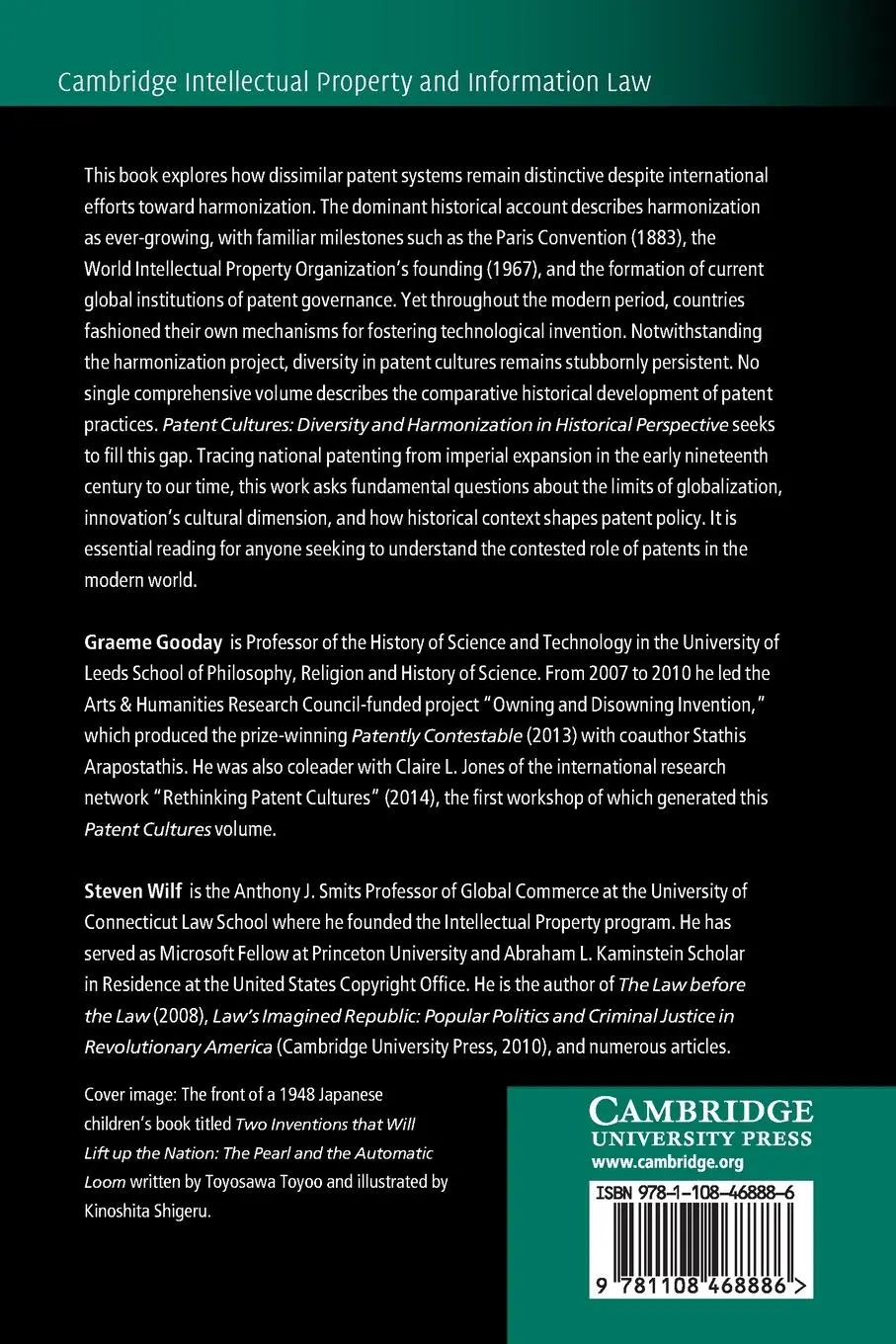 Rückseite: 9781108468886 | Patent Cultures | Graeme Gooday (u. a.) | Taschenbuch | Englisch