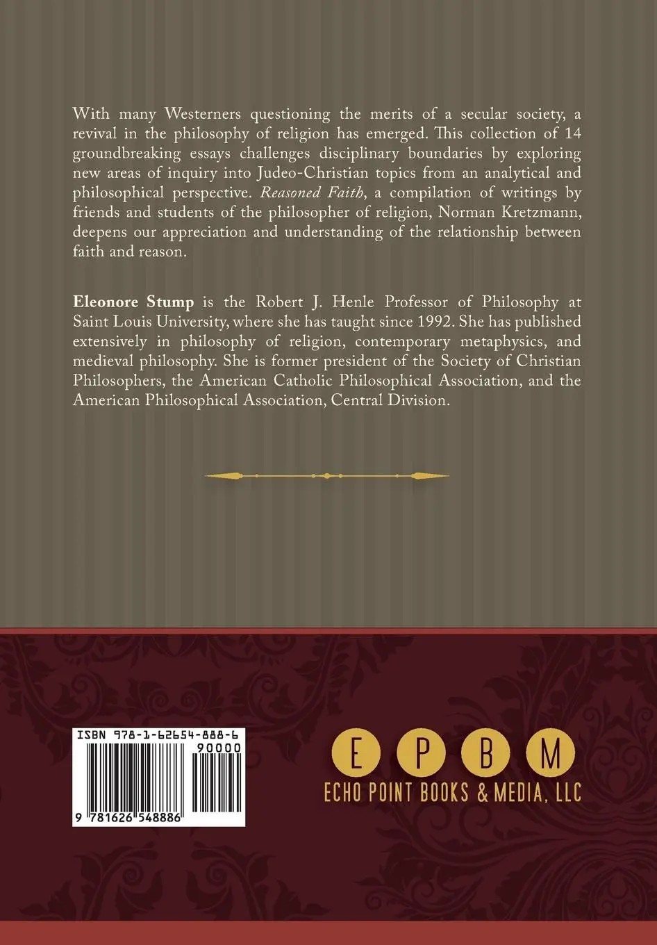 Rückseite: 9781626548886 | Reasoned Faith | Eleonore Stump | Taschenbuch | Englisch | 2014