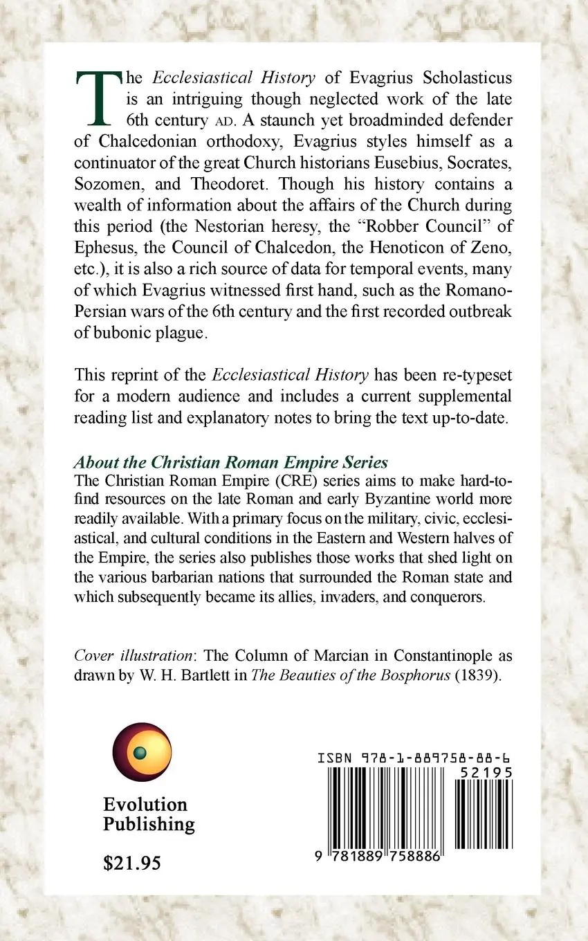 Rückseite: 9781889758886 | The Ecclesiastical History of Evagrius | Evagrius | Taschenbuch | 2008