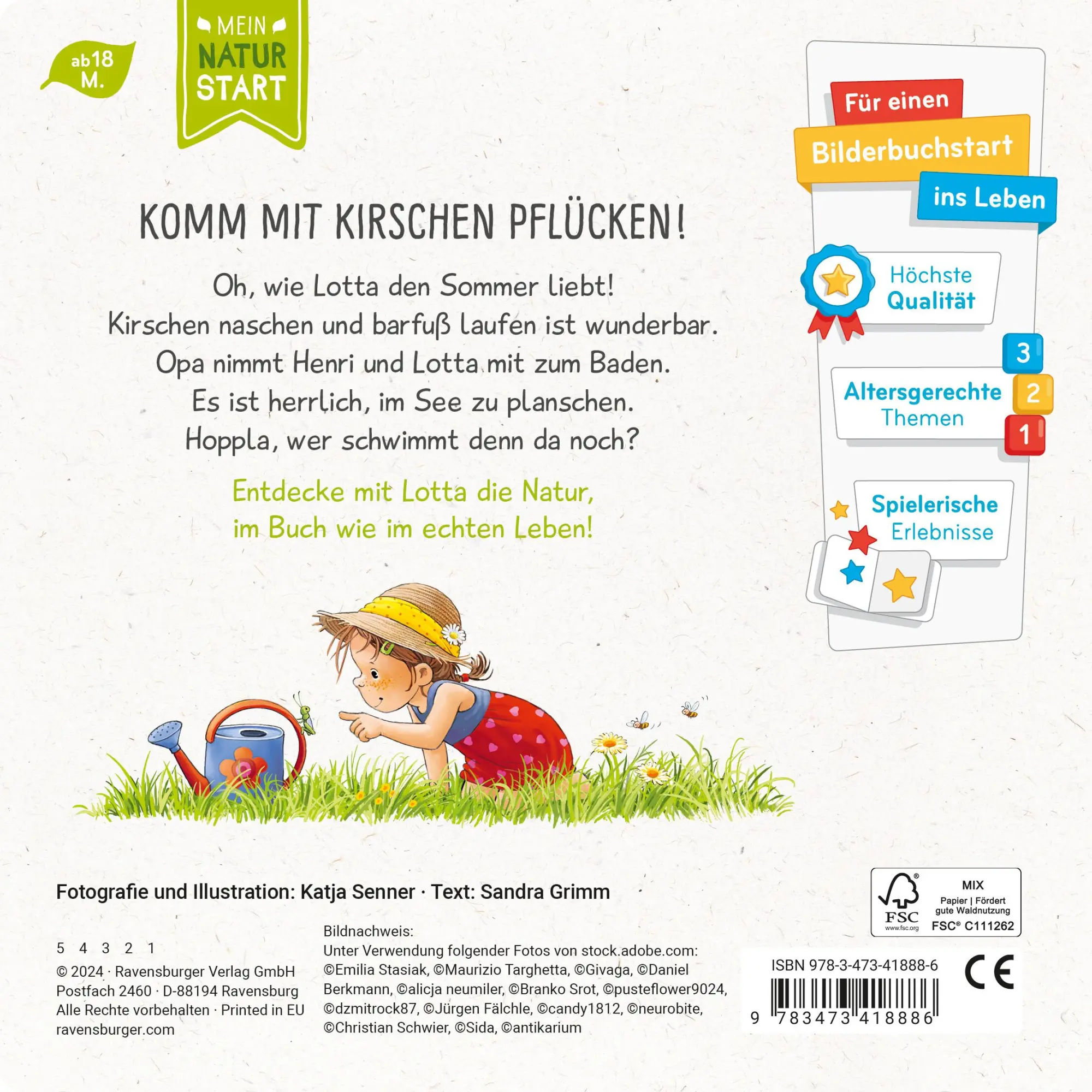 Rückseite: 9783473418886 | Entdecke den Sommer mit Lotta | Sandra Grimm | Buch | Naturstart