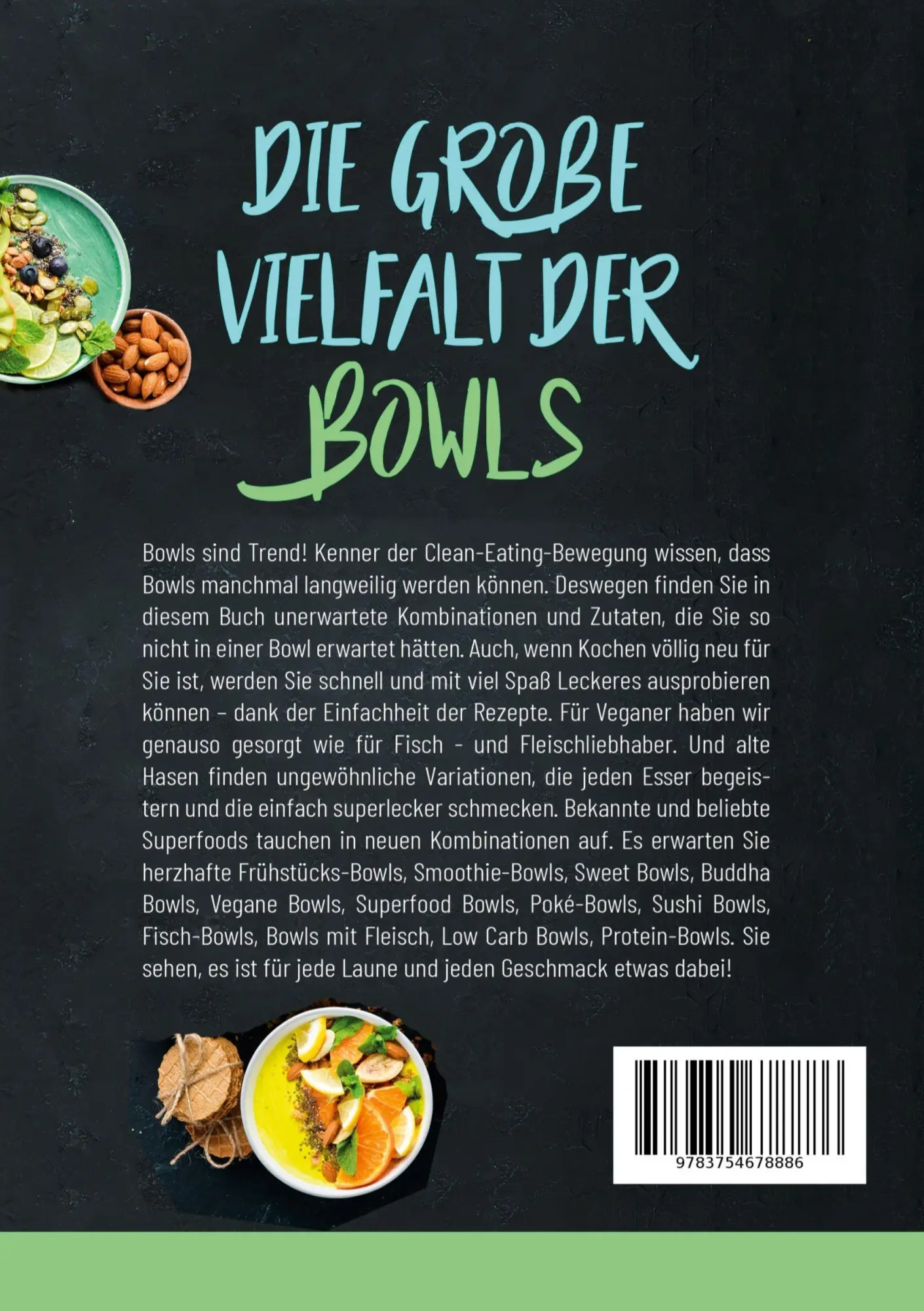 Rückseite: 9783754678886 | DIE GROßE VIELFALT DER BOWLS | Health First | Taschenbuch | 232 S.