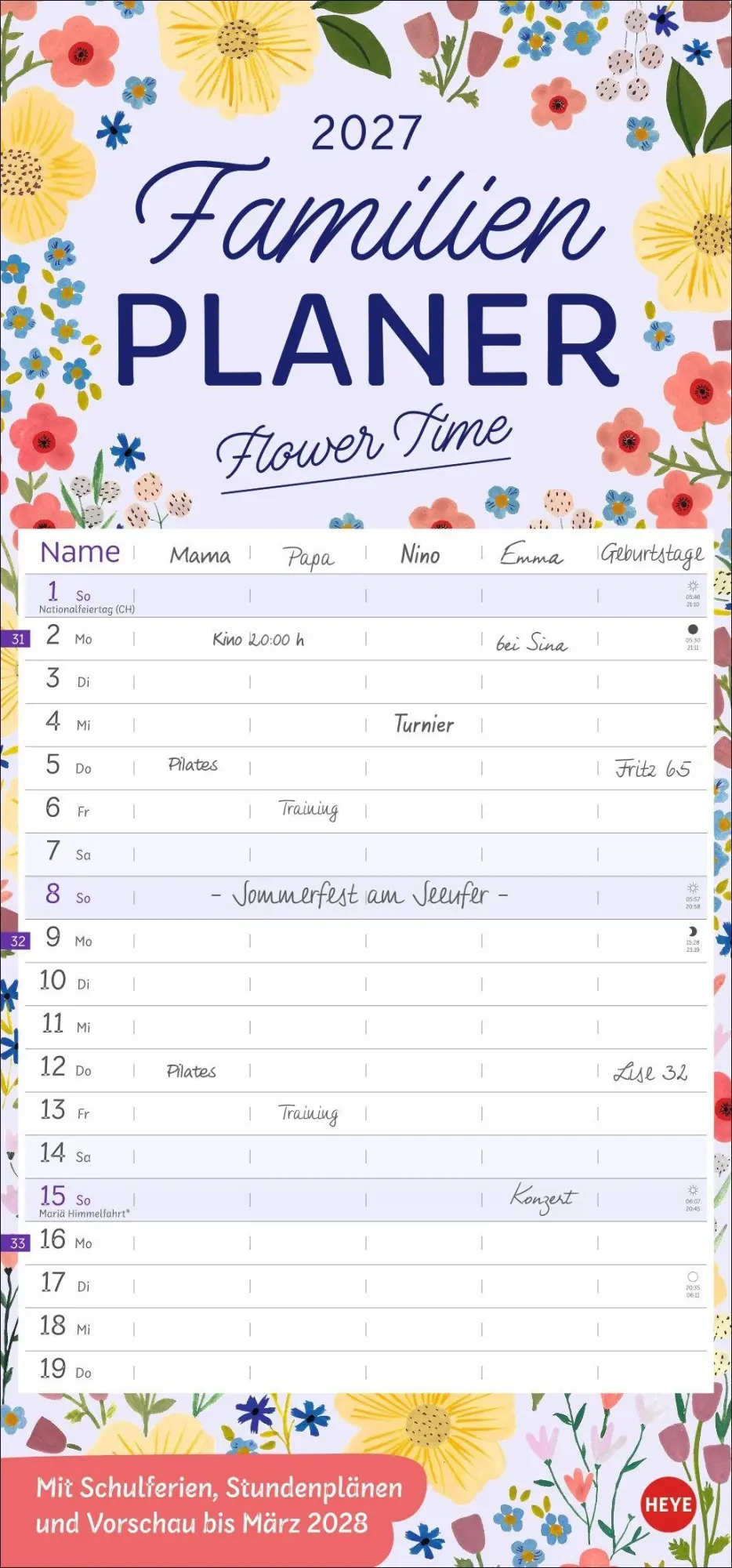 Cover: 9783756418886 | Deko-Familienplaner Flower Time 2027 | Kalender | 15 S. | Deutsch