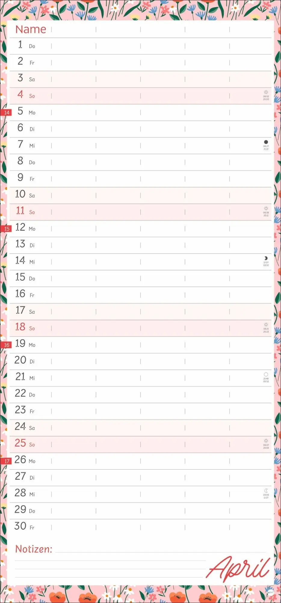 Bild: 9783756418886 | Deko-Familienplaner Flower Time 2027 | Kalender | 15 S. | Deutsch