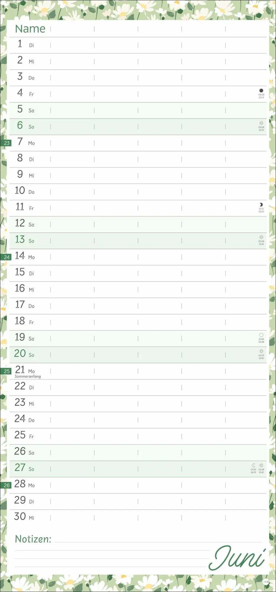 Bild: 9783756418886 | Deko-Familienplaner Flower Time 2027 | Kalender | 15 S. | Deutsch