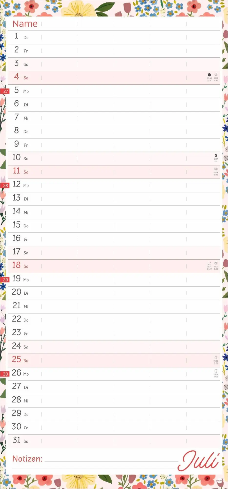 Bild: 9783756418886 | Deko-Familienplaner Flower Time 2027 | Kalender | 15 S. | Deutsch