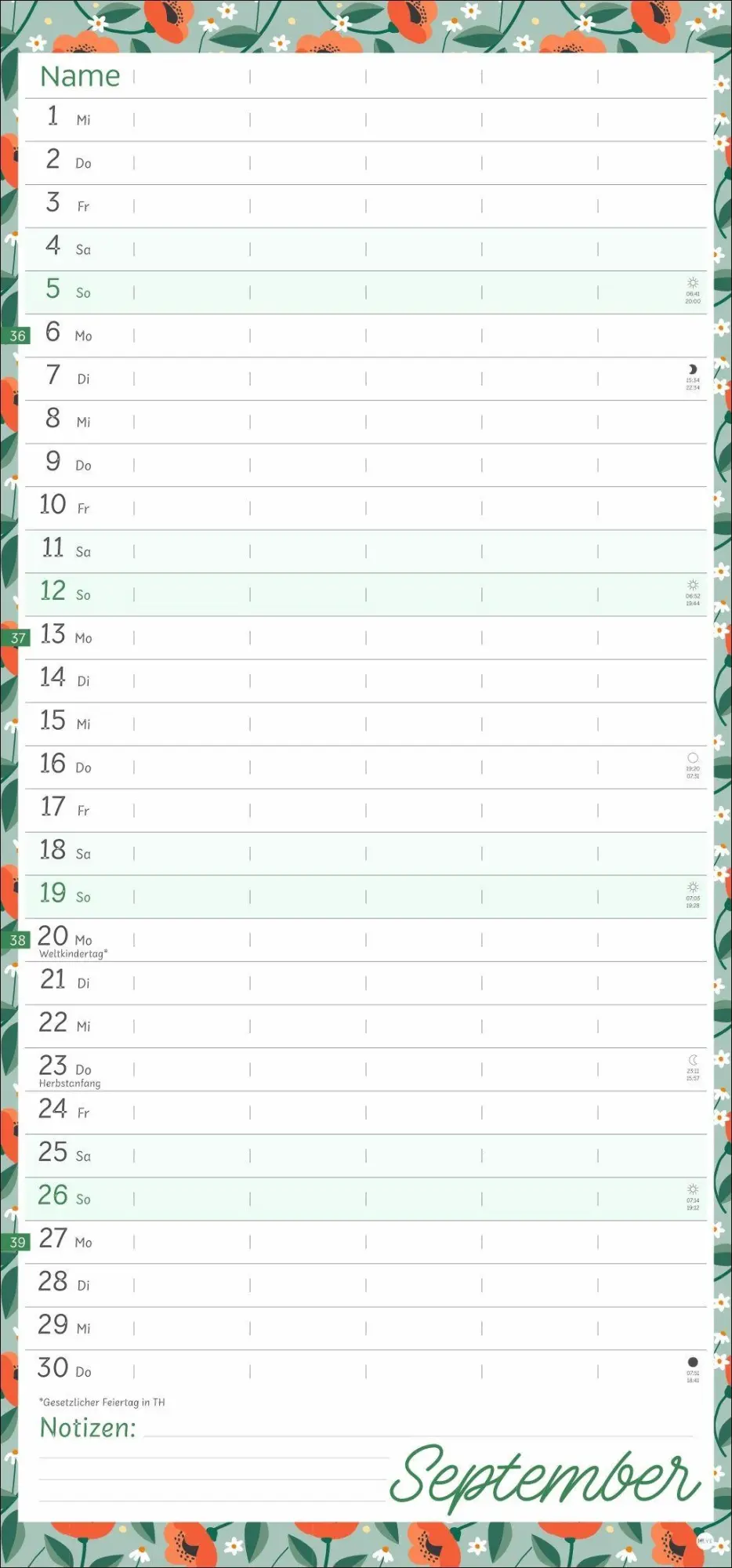 Bild: 9783756418886 | Deko-Familienplaner Flower Time 2027 | Kalender | 15 S. | Deutsch