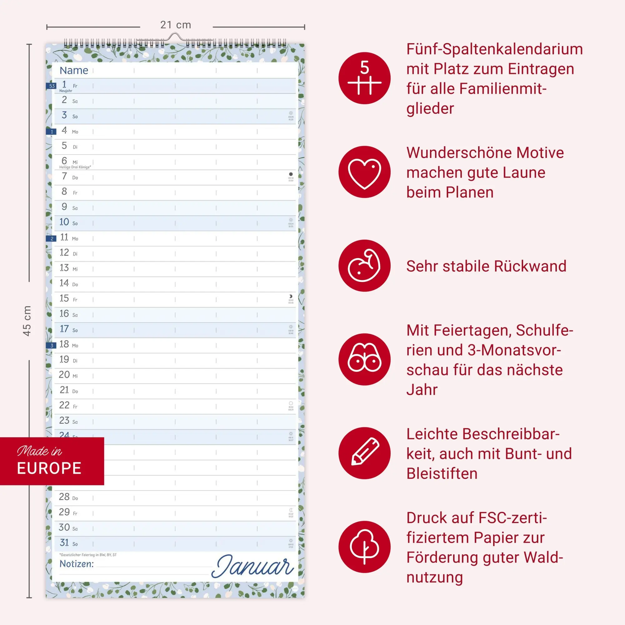 Bild: 9783756418886 | Deko-Familienplaner Flower Time 2027 | Kalender | 15 S. | Deutsch
