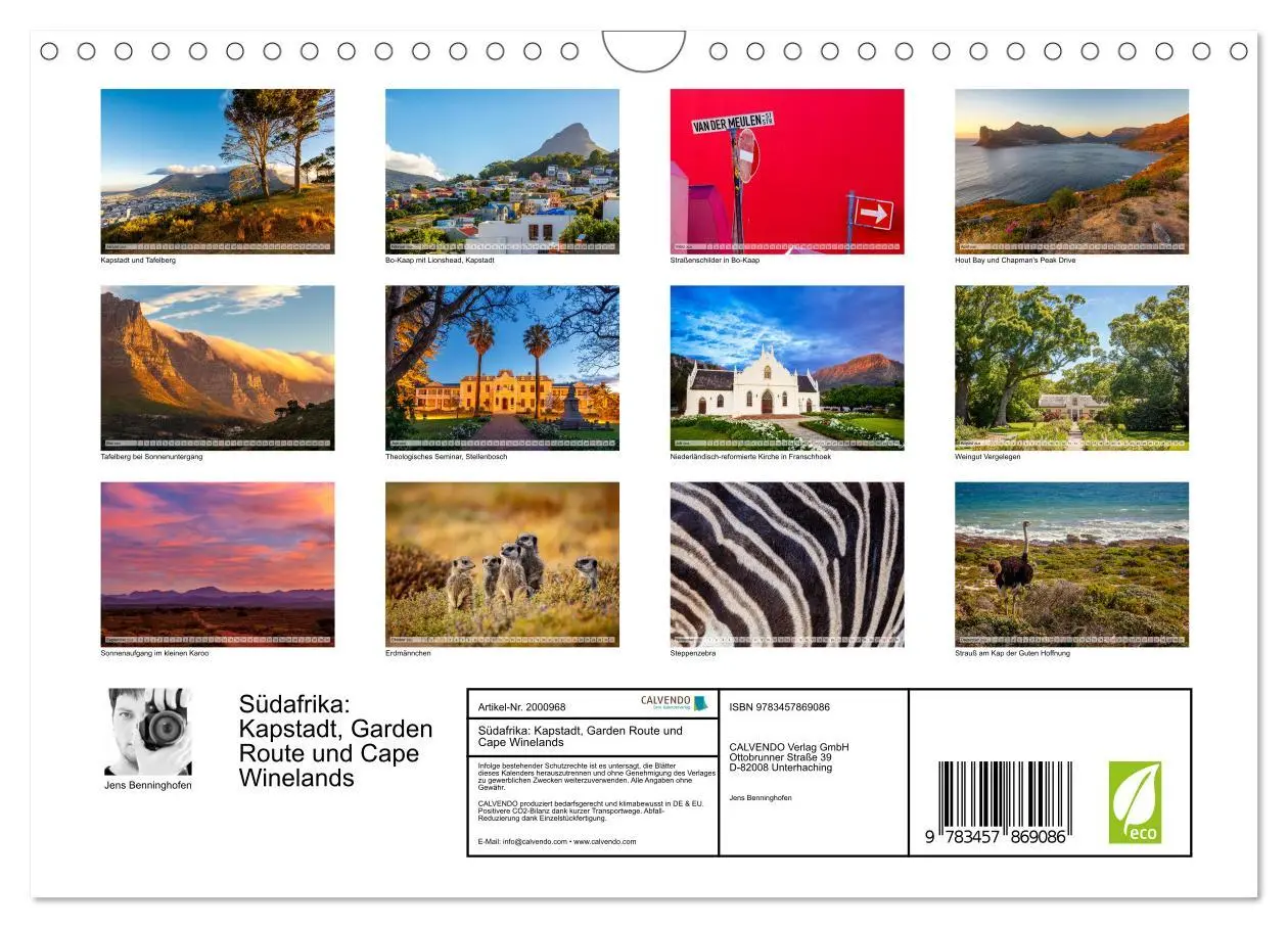 Bild: 9783457869086 | Südafrika: Kapstadt, Garden Route und Cape Winelands (Wandkalender...