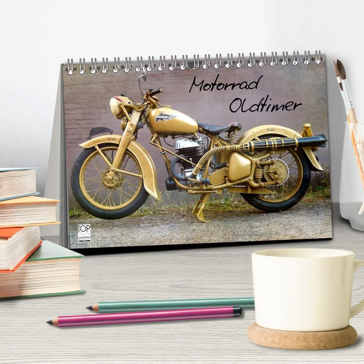Bild: 9783516199086 | Motorrad Oldtimer (Tischkalender 2026 DIN A5 quer), CALVENDO...