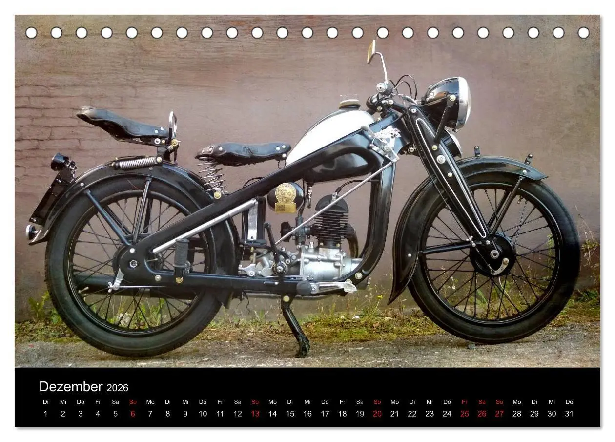 Bild: 9783516199086 | Motorrad Oldtimer (Tischkalender 2026 DIN A5 quer), CALVENDO...