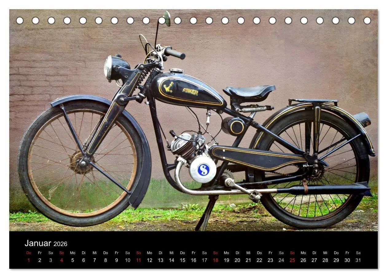 Bild: 9783516199086 | Motorrad Oldtimer (Tischkalender 2026 DIN A5 quer), CALVENDO...
