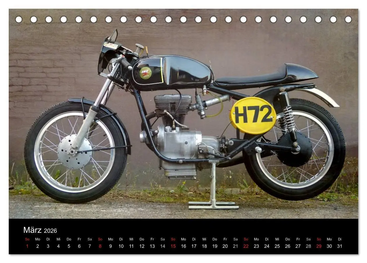 Bild: 9783516199086 | Motorrad Oldtimer (Tischkalender 2026 DIN A5 quer), CALVENDO...