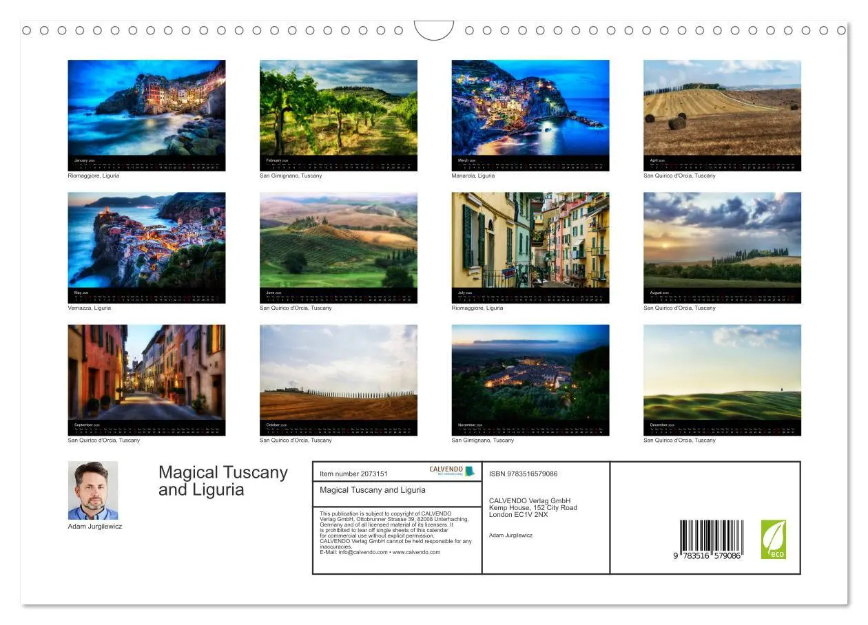 Bild: 9783516579086 | Magical Tuscany and Liguria (Wall Calendar 2026 DIN A3 landscape),...