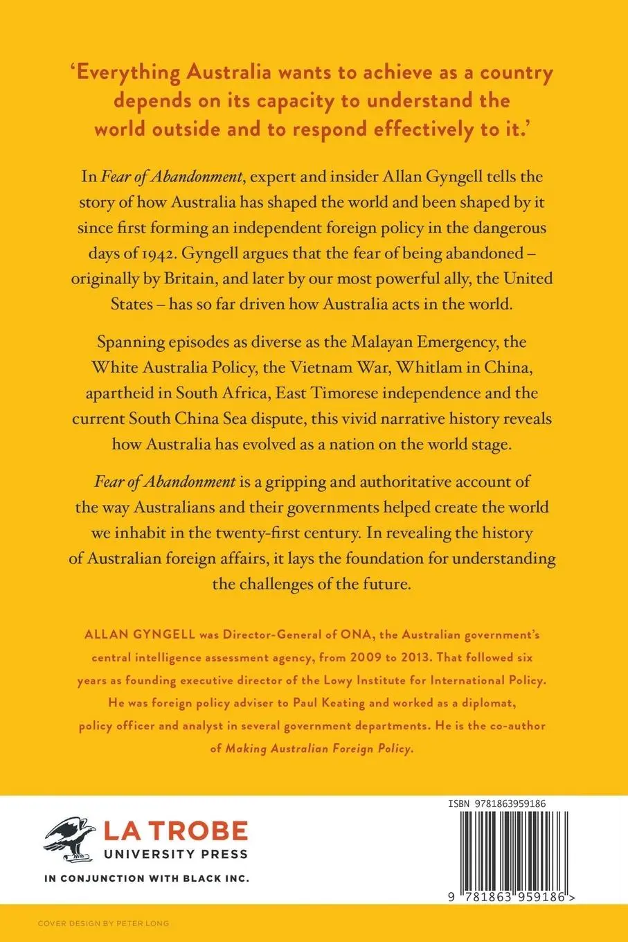 Rückseite: 9781863959186 | Fear of Abandonment | Australia in the World since 1942 | Gyngell