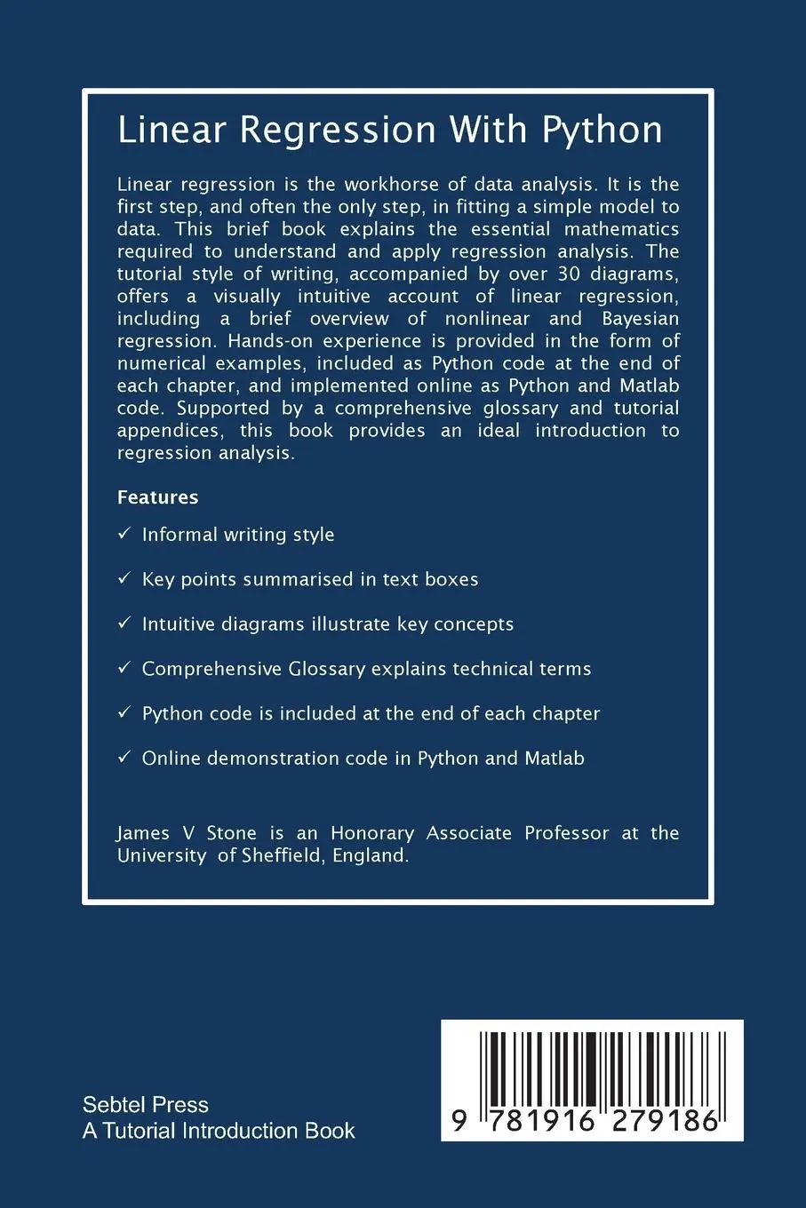 Rückseite: 9781916279186 | Linear Regression With Python: A Tutorial Introduction to the...