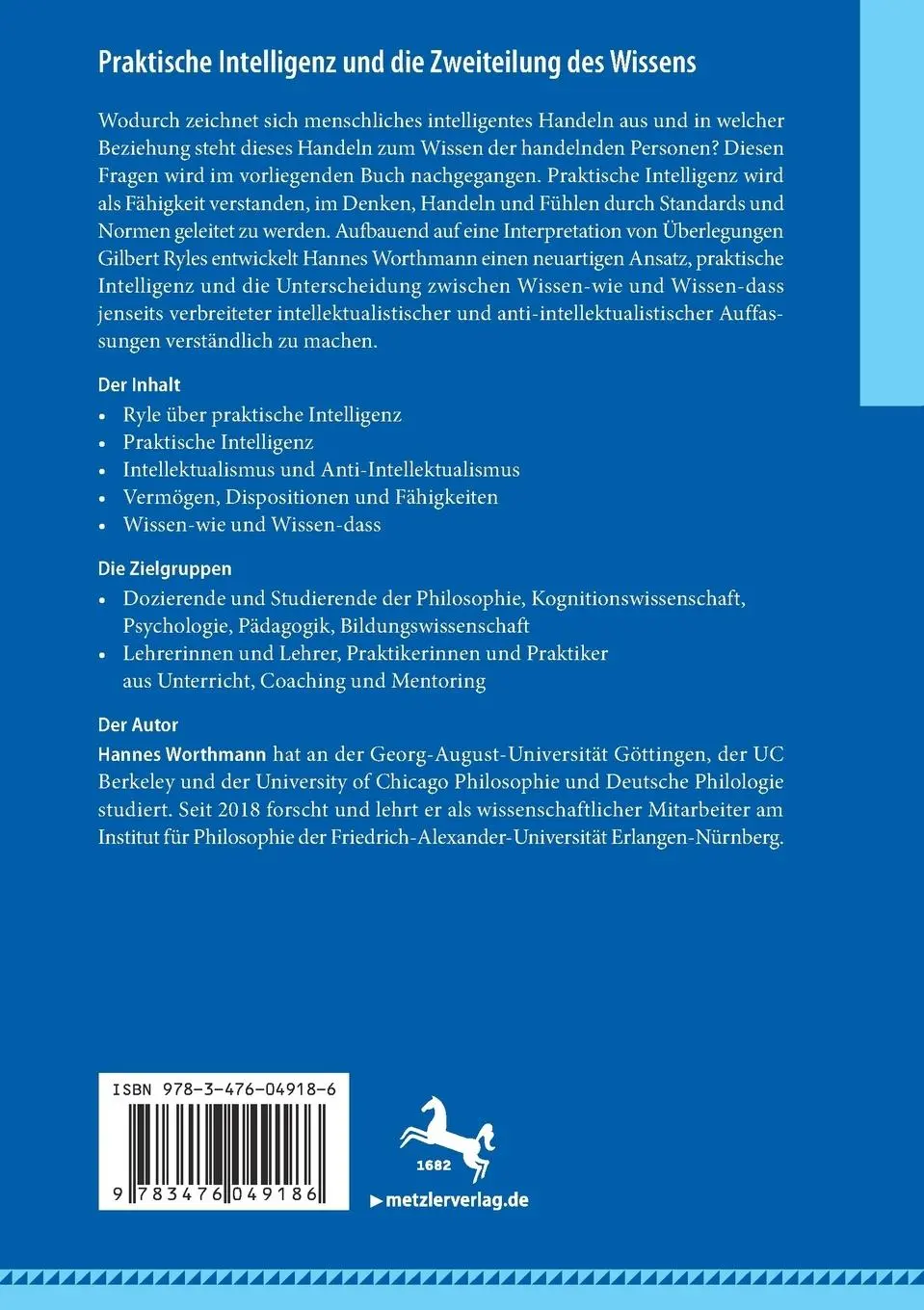 Rückseite: 9783476049186 | Praktische Intelligenz und die Zweiteilung des Wissens | Worthmann