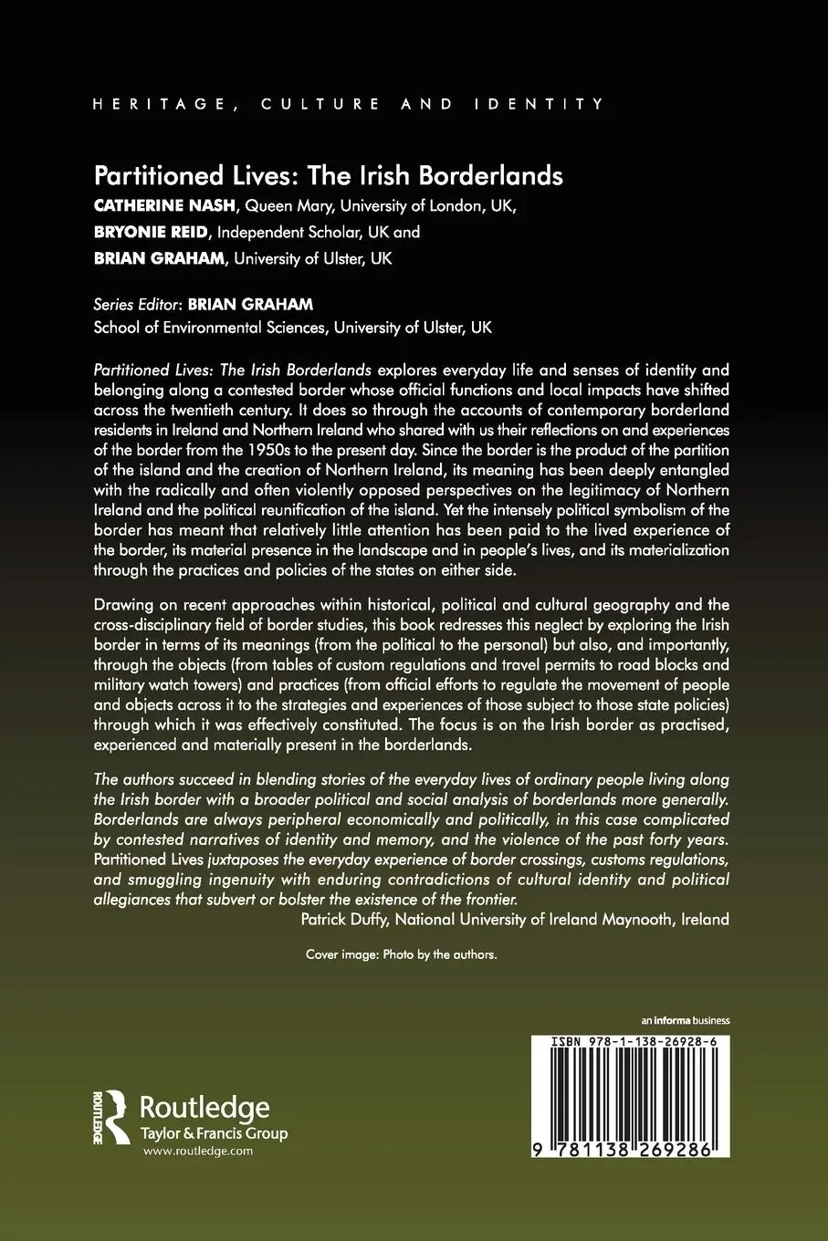 Rückseite: 9781138269286 | Partitioned Lives | The Irish Borderlands | Catherine Nash (u. a.)