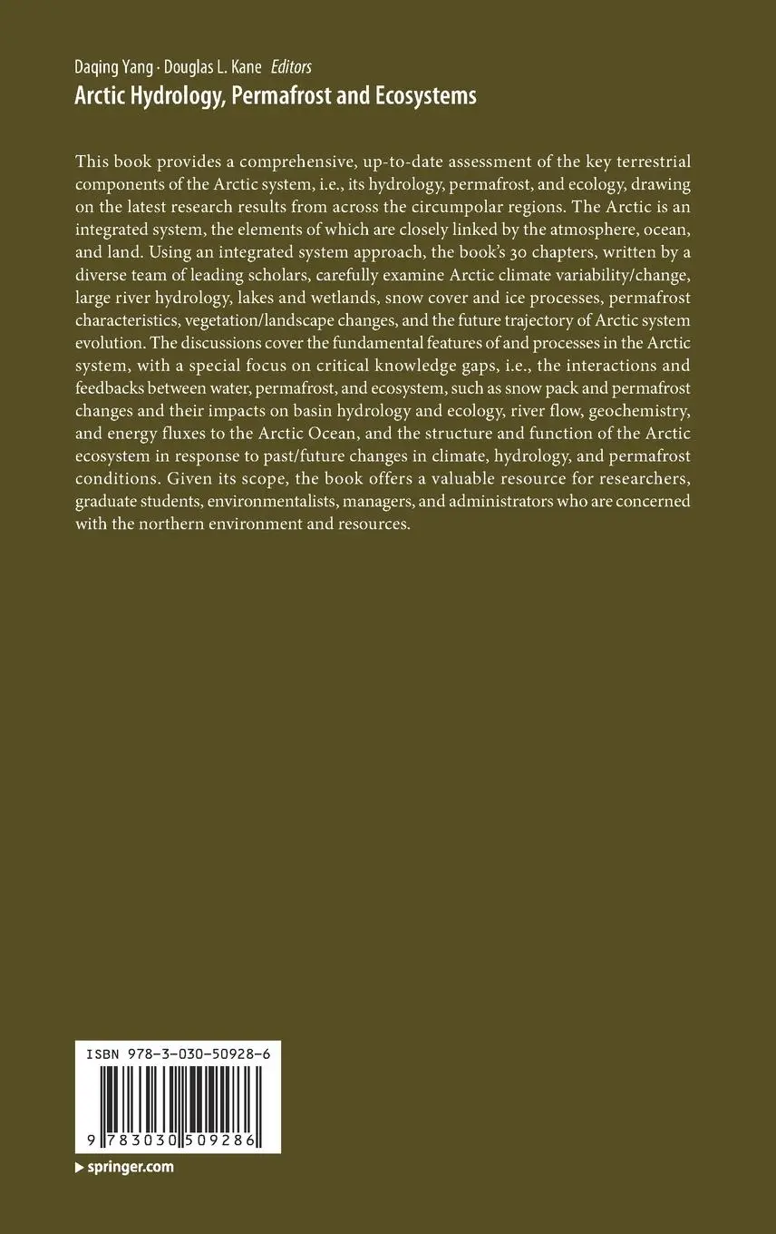 Rückseite: 9783030509286 | Arctic Hydrology, Permafrost and Ecosystems | Douglas L. Kane (u. a.)