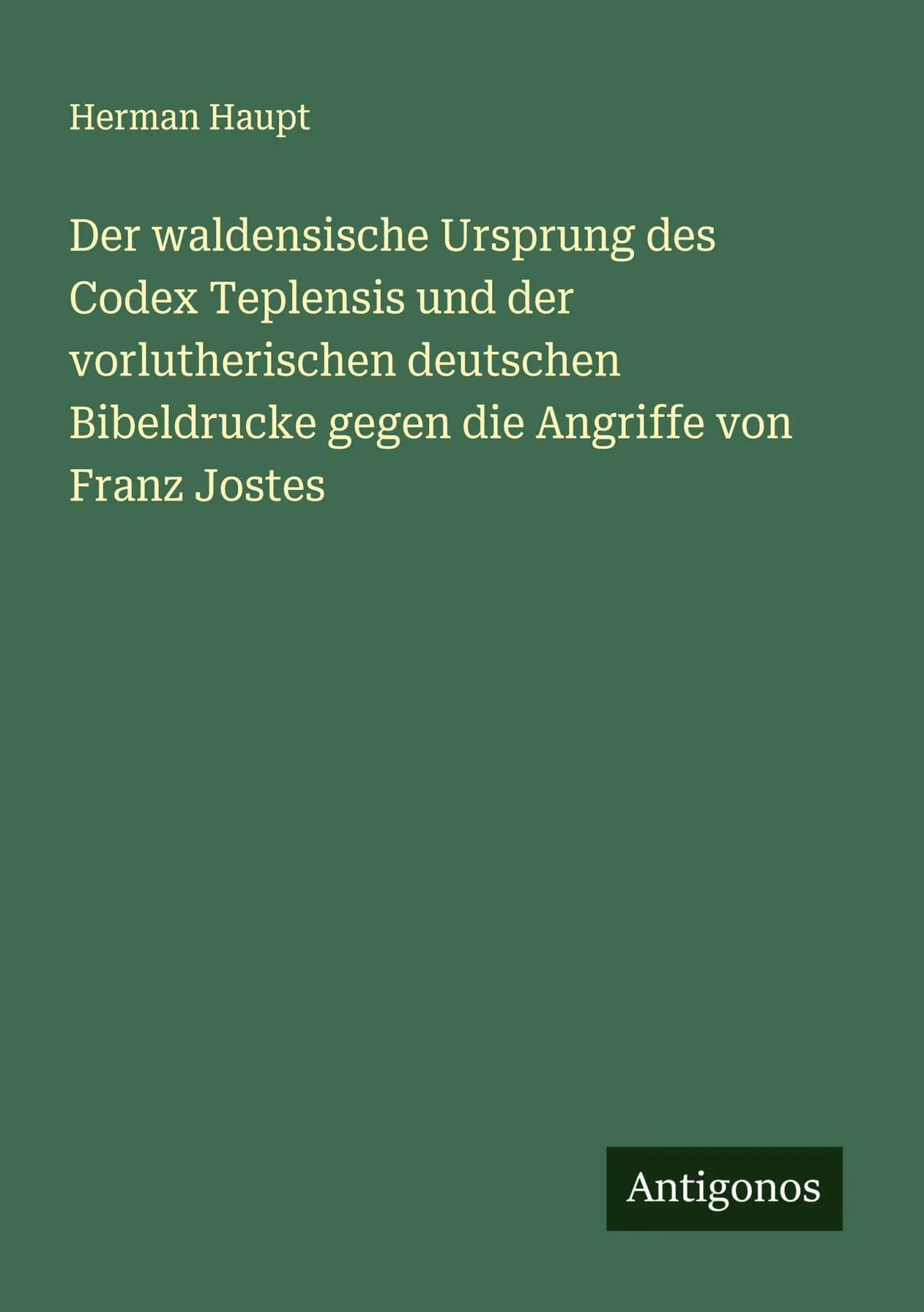 Cover: 9783563919286 | Der waldensische Ursprung des Codex Teplensis und der...