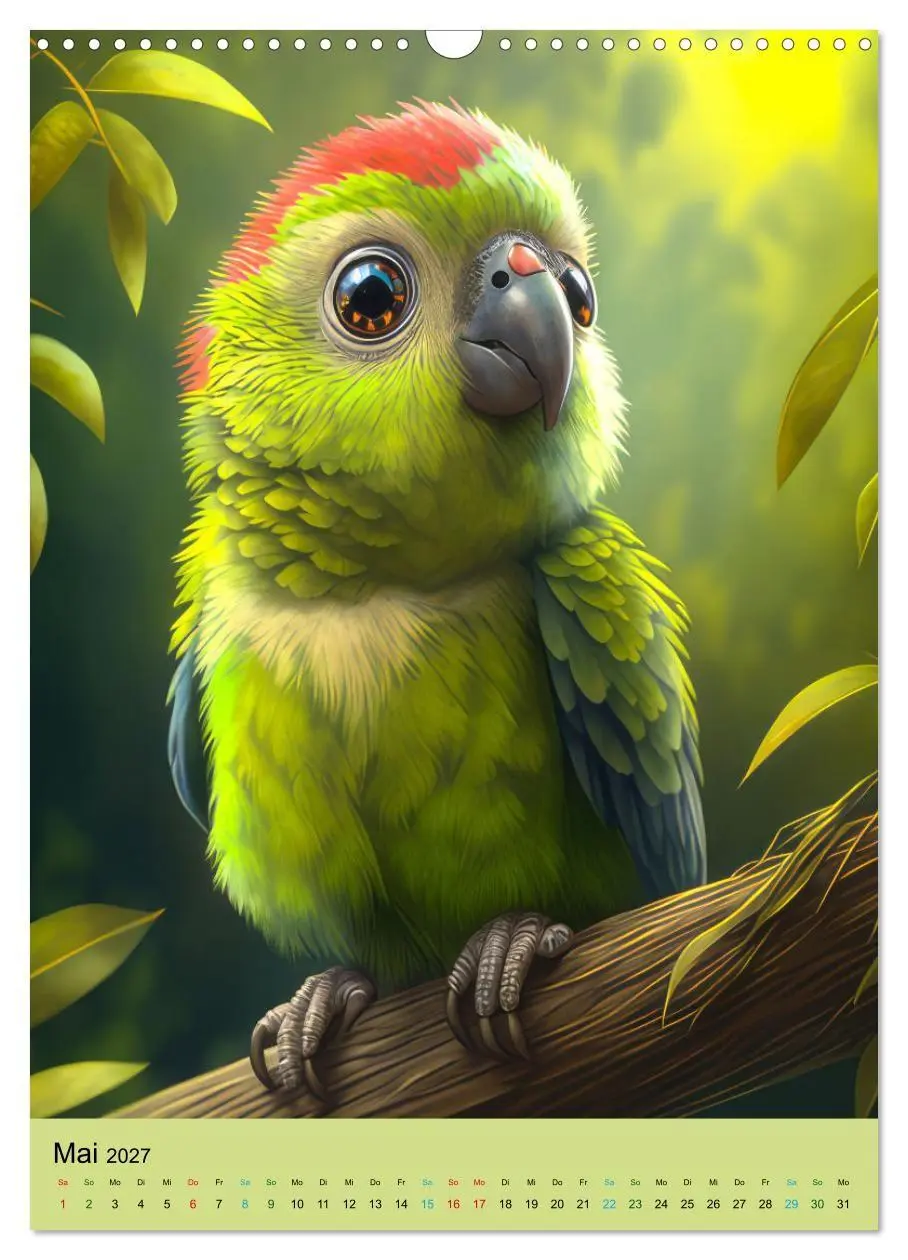 Bild: 9783569339286 | Dschungelbabys - Artwork (Wandkalender 2027 DIN A3 hoch), CALVENDO...