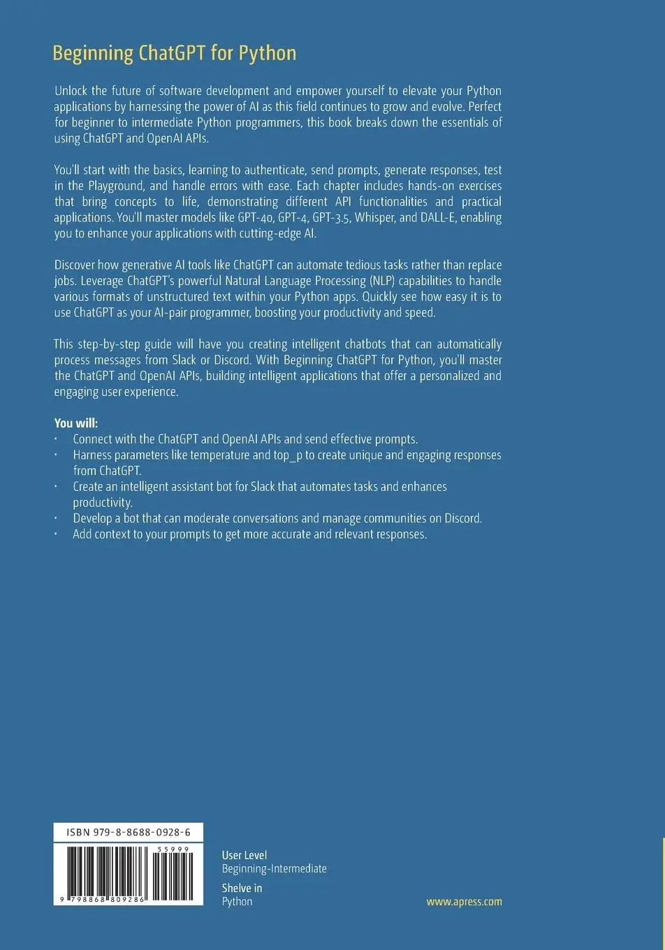 Rückseite: 9798868809286 | Beginning ChatGPT for Python | Lydia Evelyn (u. a.) | Taschenbuch | xi