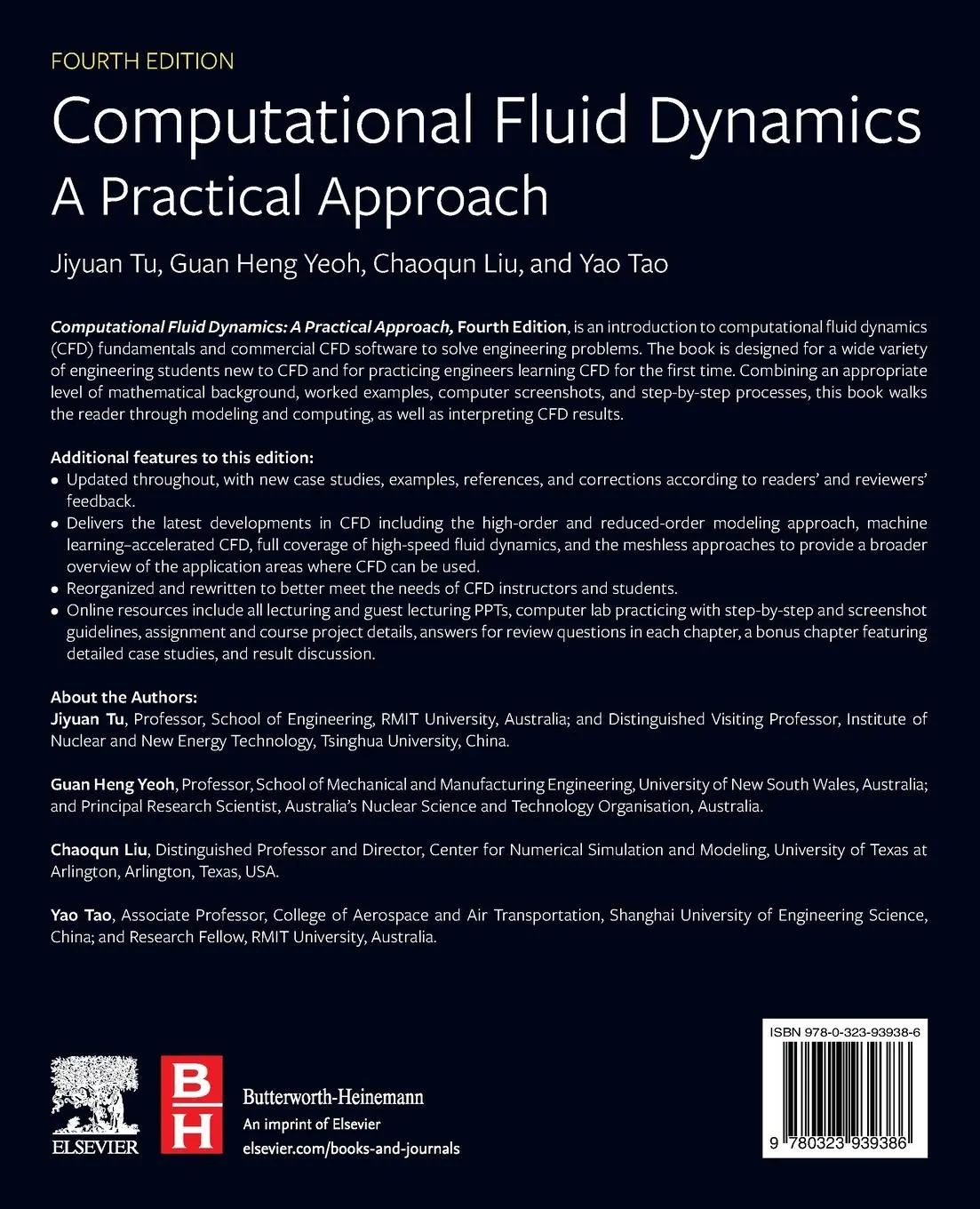 Rückseite: 9780323939386 | Computational Fluid Dynamics | A Practical Approach | Tu (u. a.)