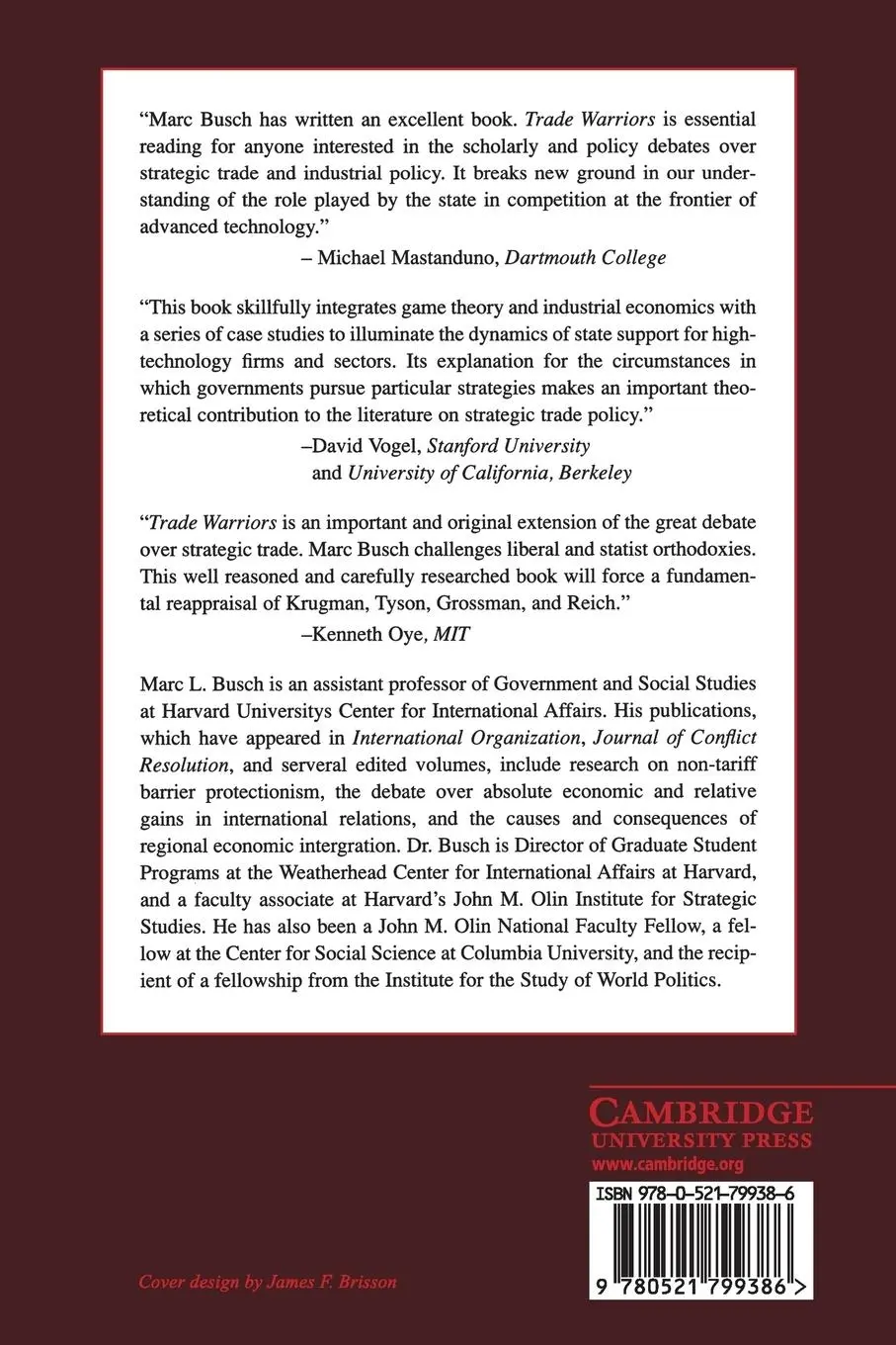 Rückseite: 9780521799386 | Trade Warriors | Marc L. Busch | Taschenbuch | Englisch | 2019