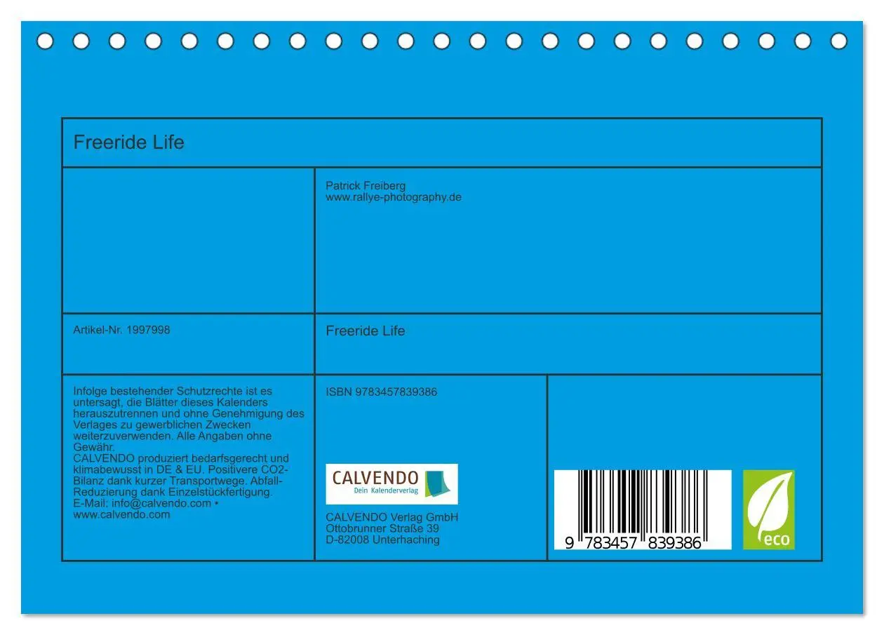 Bild: 9783457839386 | Freeride Life (Tischkalender 2026 DIN A5 quer), CALVENDO...