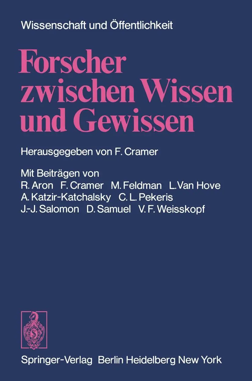 Cover: 9783540069386 | Forscher zwischen Wissen und Gewissen | F. Cramer | Taschenbuch | viii