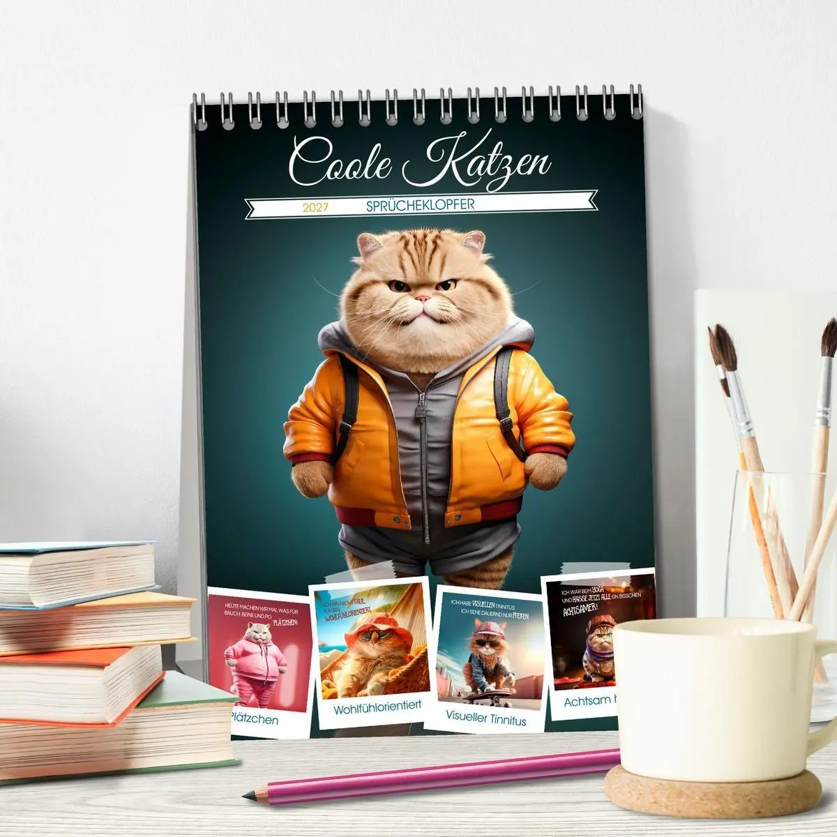 Bild: 9783569189386 | COOLE KATZEN Sprücheklopfer (Tischkalender 2027 DIN A5 hoch),...