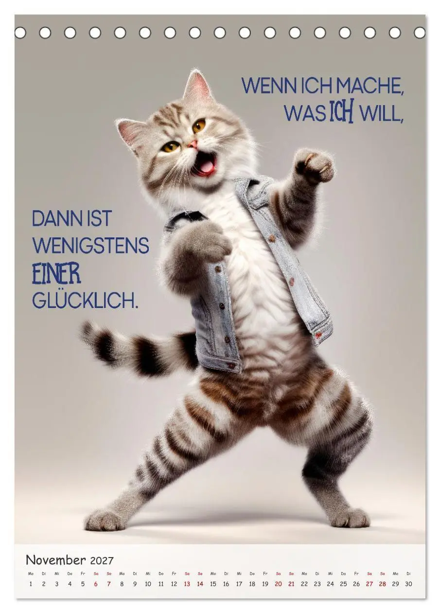 Bild: 9783569189386 | COOLE KATZEN Sprücheklopfer (Tischkalender 2027 DIN A5 hoch),...