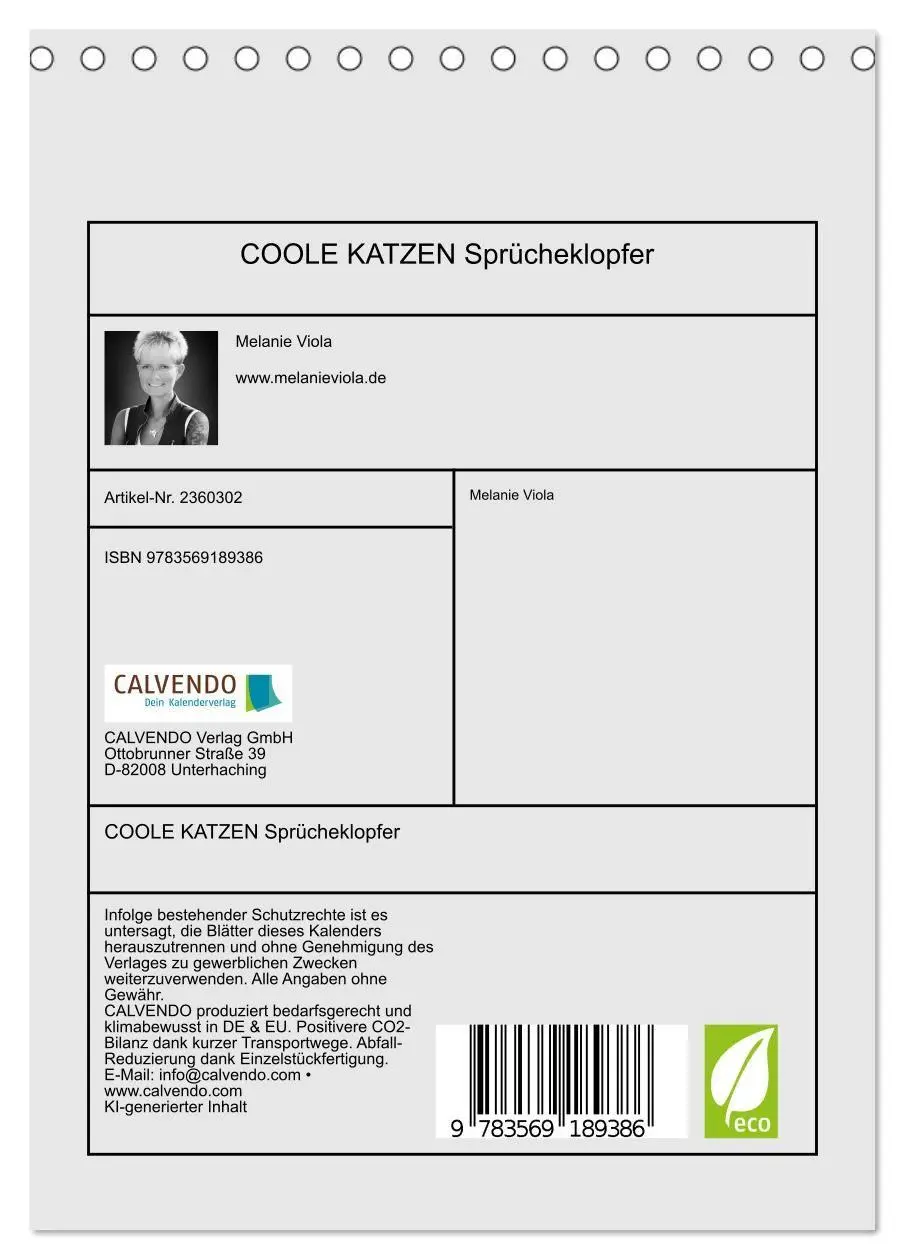 Bild: 9783569189386 | COOLE KATZEN Sprücheklopfer (Tischkalender 2027 DIN A5 hoch),...