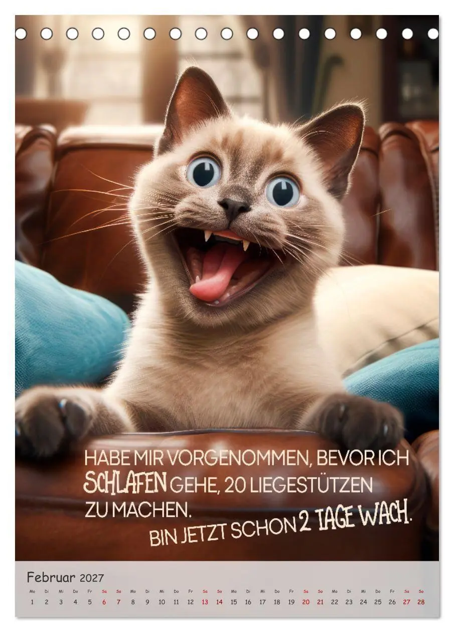 Bild: 9783569189386 | COOLE KATZEN Sprücheklopfer (Tischkalender 2027 DIN A5 hoch),...