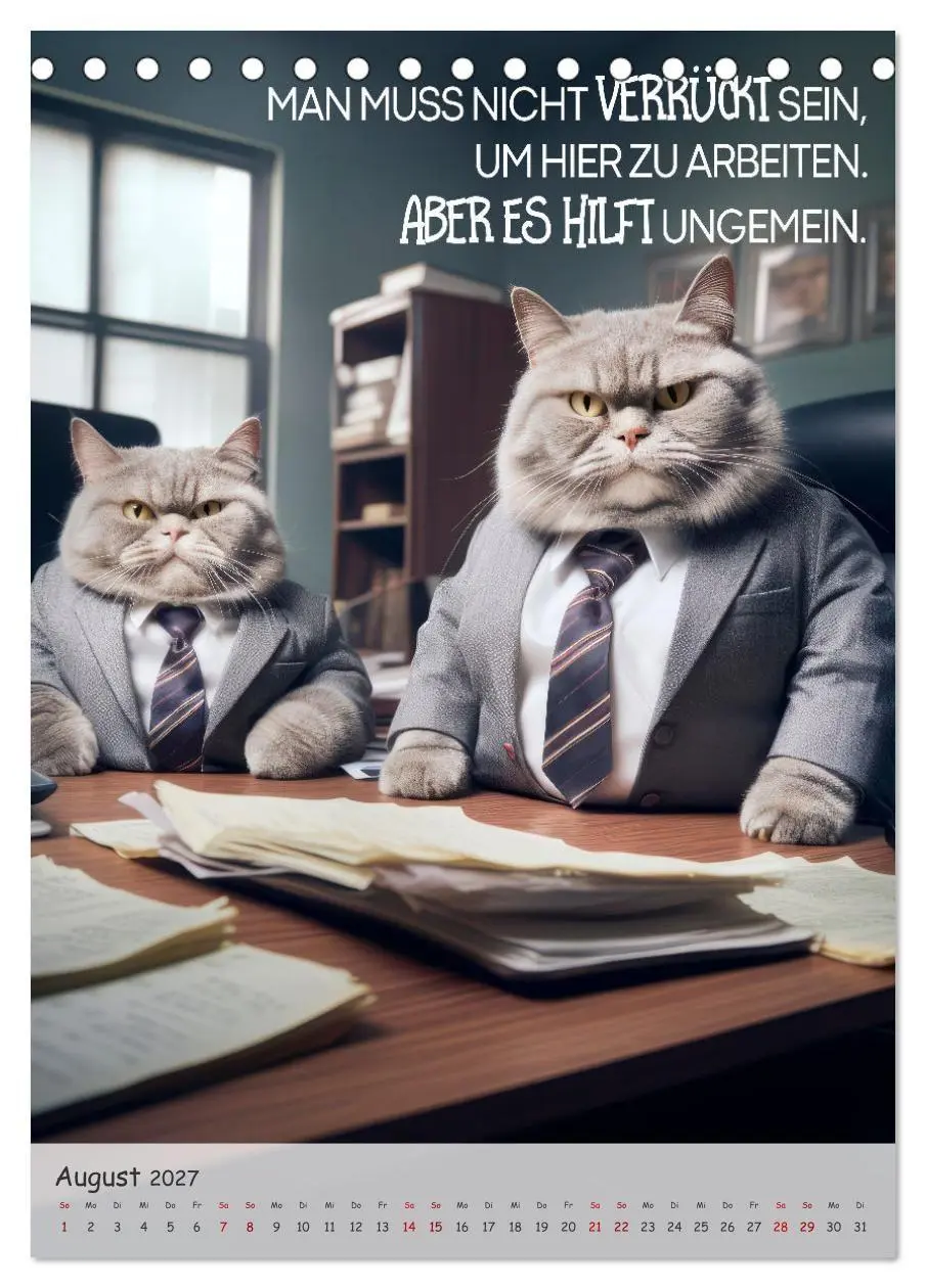 Bild: 9783569189386 | COOLE KATZEN Sprücheklopfer (Tischkalender 2027 DIN A5 hoch),...