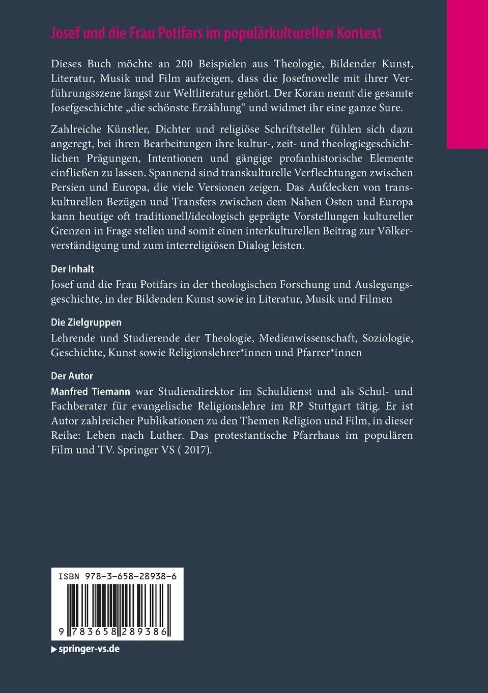 Rückseite: 9783658289386 | Josef und die Frau Potifars im populärkulturellen Kontext | Tiemann