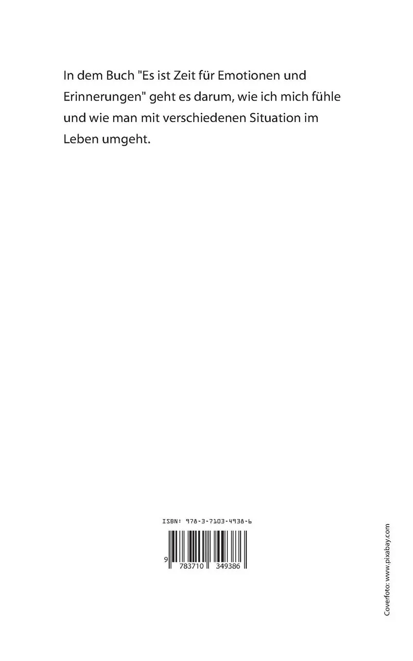 Rückseite: 9783710349386 | Es ist Zeit für Emotionen und Erinnerungen | Felia Schön | Taschenbuch