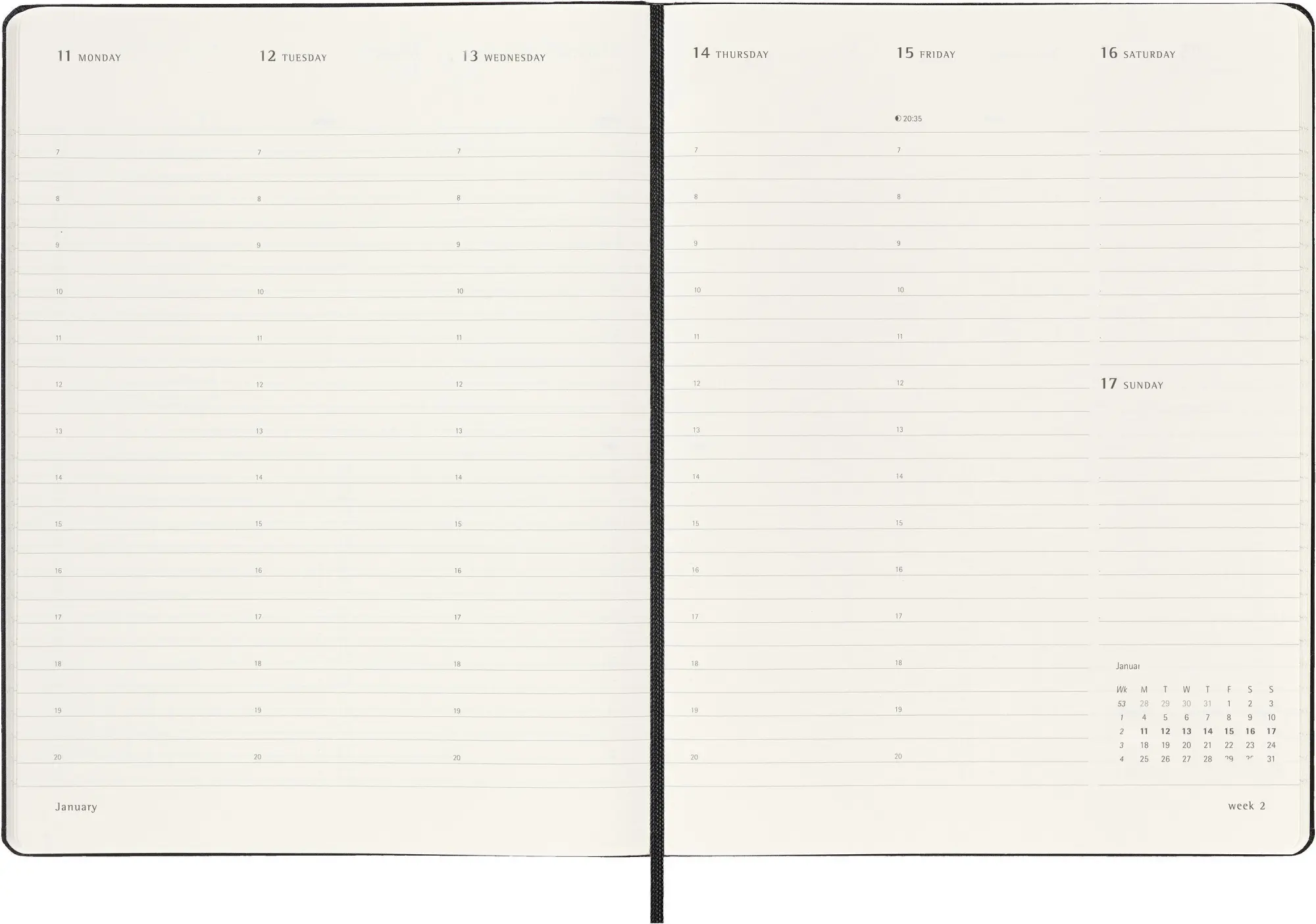 Bild: 8056999279486 | Moleskine 12 Monate Pro Wochen Notizkalender 2027, Pro XL, 1 Wo = 2...