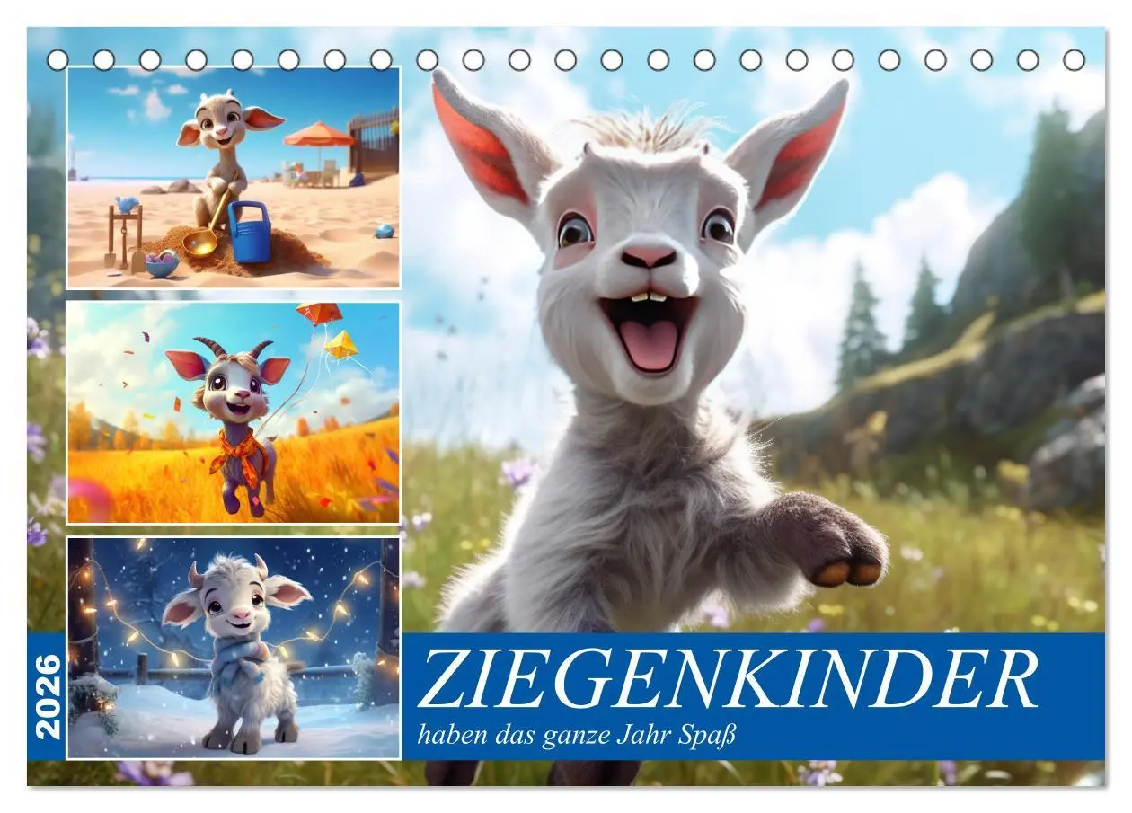 Cover: 9783457519486 | Ziegenkinder haben das ganze Jahr Spaß (Tischkalender 2026 DIN A5...
