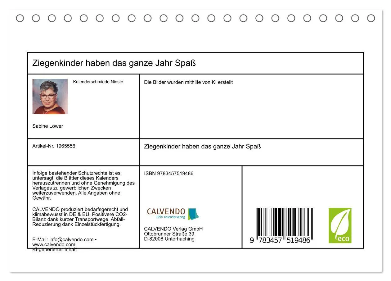 Bild: 9783457519486 | Ziegenkinder haben das ganze Jahr Spaß (Tischkalender 2026 DIN A5...
