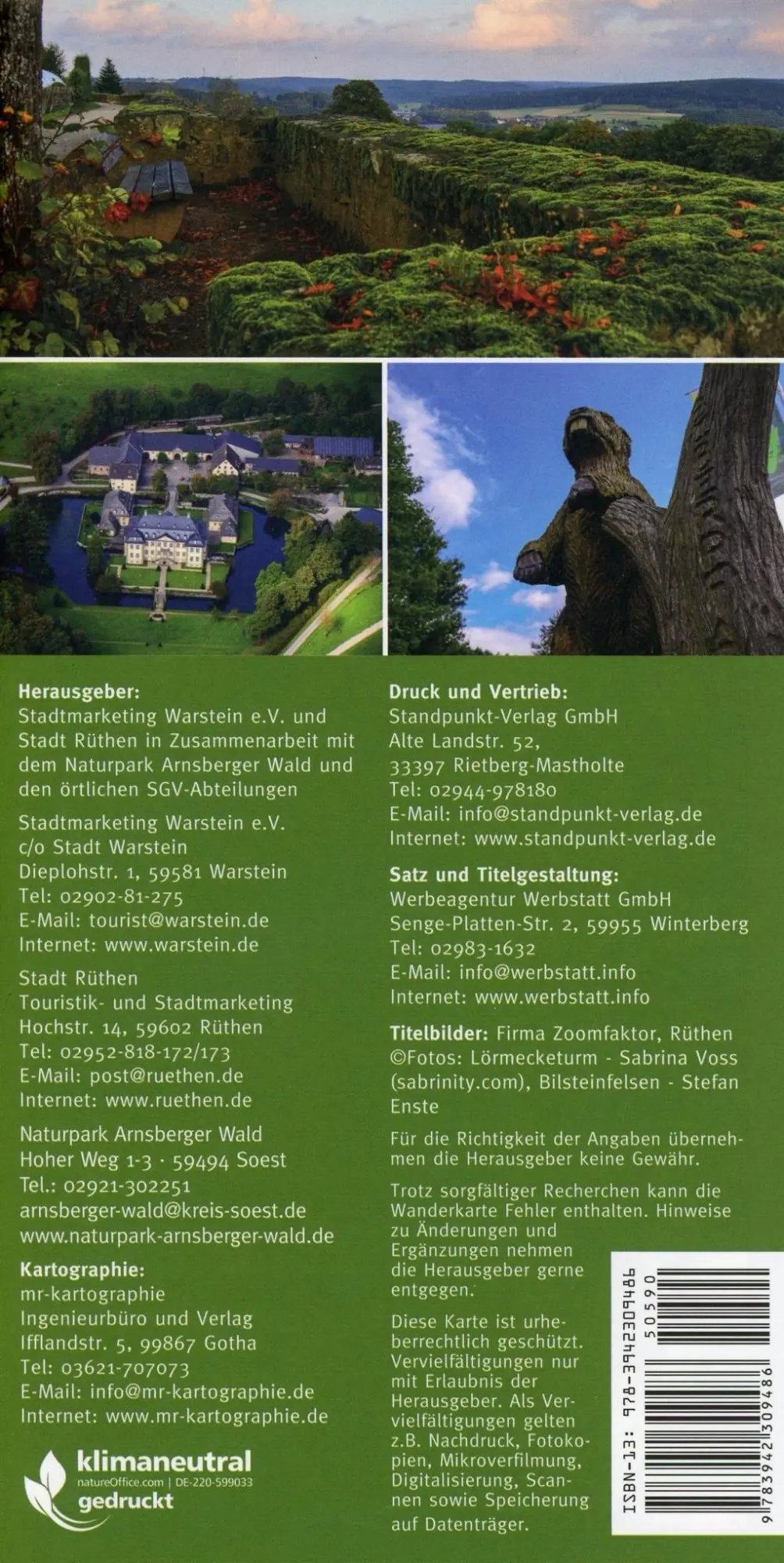 Bild: 9783942309486 | Wanderkarte Rüthen-Warstein | Standpunkt-Verlag GmbH | (Land-)Karte