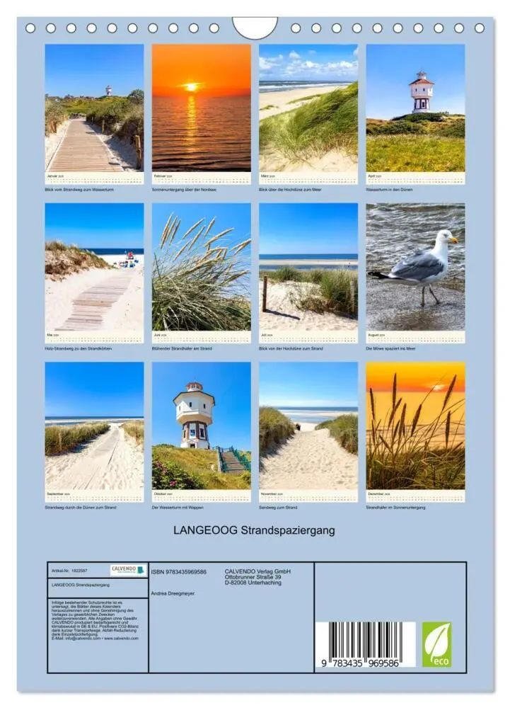 Bild: 9783435969586 | LANGEOOG Strandspaziergang (Wandkalender 2025 DIN A4 hoch),...