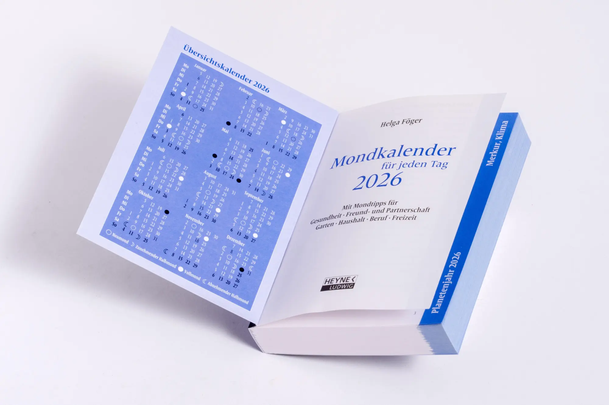 Bild: 9783453239586 | Mondkalender für jeden Tag 2026 | Helga Föger | Kalender | 400 S.