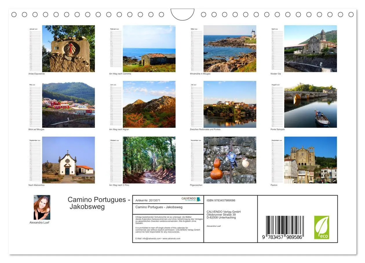 Bild: 9783457989586 | Camino Portugues - Jakobsweg (Wandkalender 2026 DIN A4 quer),...