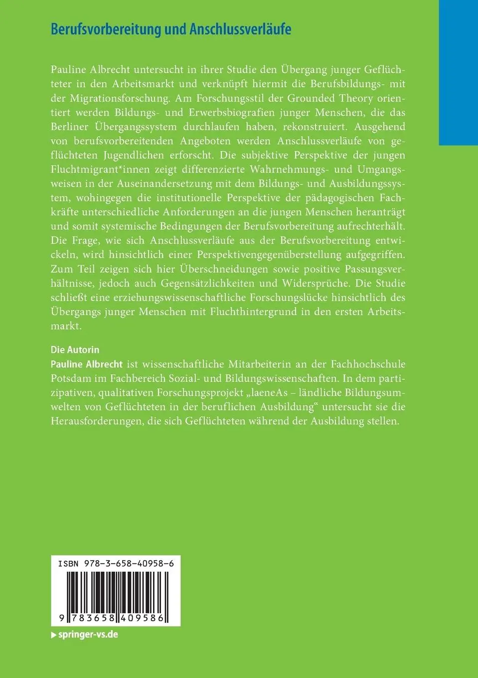 Rückseite: 9783658409586 | Berufsvorbereitung und Anschlussverläufe | Pauline Albrecht | Buch