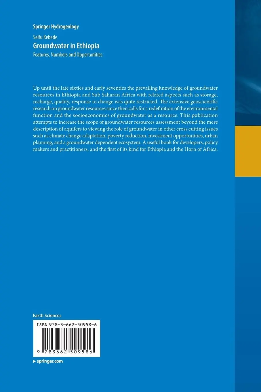 Rückseite: 9783662509586 | Groundwater in Ethiopia | Features, Numbers and Opportunities | Kebede