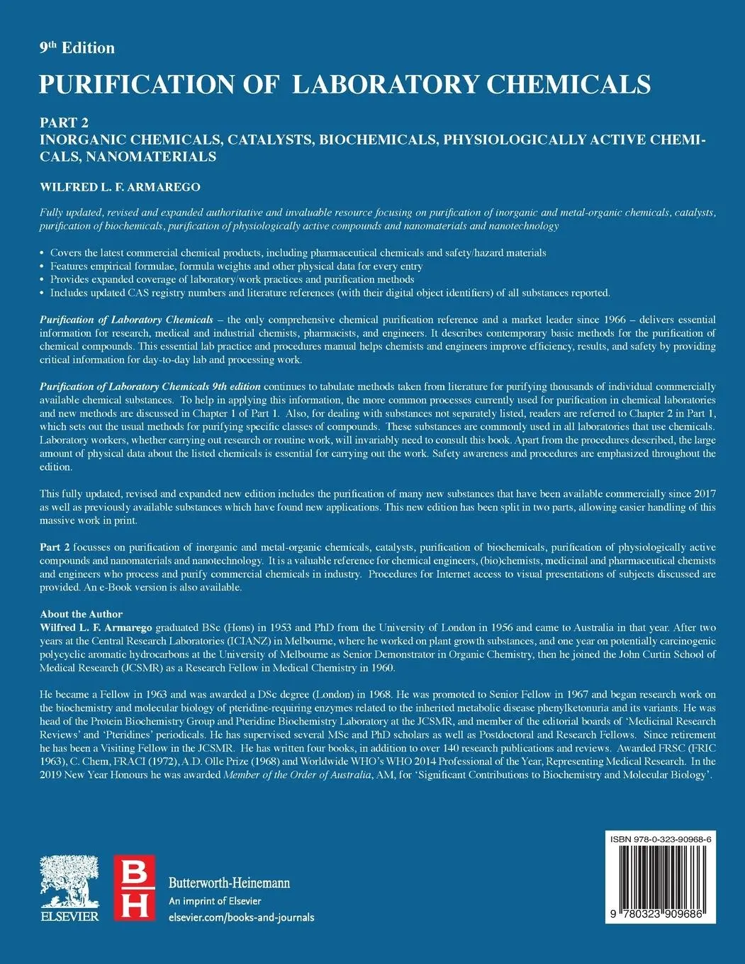 Rückseite: 9780323909686 | Purification of Laboratory Chemicals | W. L. F. Armarego | Taschenbuch